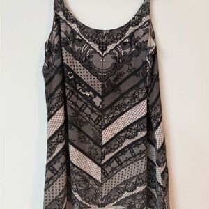 CAbi Black and Gray Lace Camisole